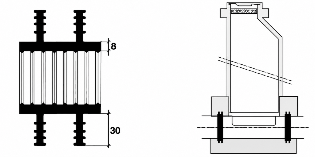 disegno tecnico collare passamuro semplice pippo